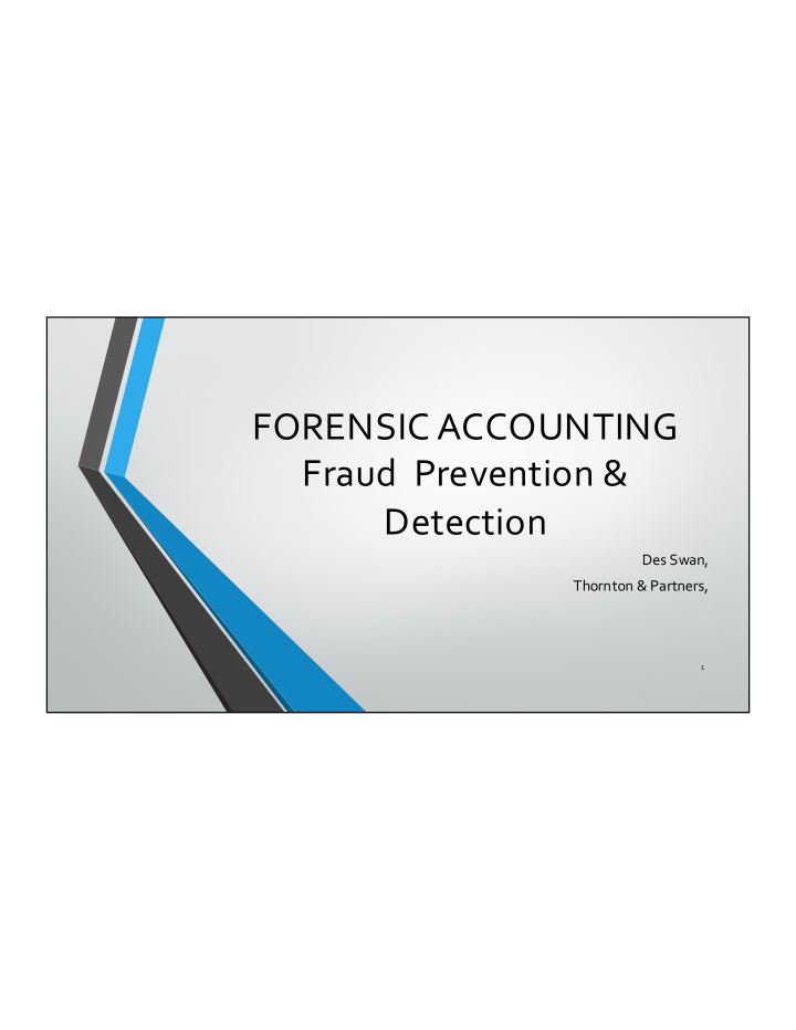 forensic accounting fraud prevention detection