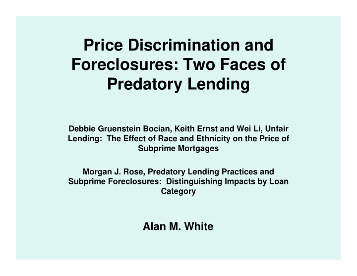 price discrimination and foreclosures two faces of