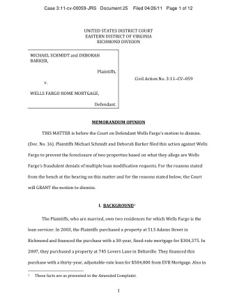 Case 3:11-cv-00059-JRS   Document 25    Filed 04/26/11   Page 1 of 12  UNITED STATES DISTRICT COURT