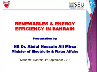 RE  RENEWA  NEWABLE  BLES  S &amp; ENER  &amp; ENERGY  GY  EFFICI  EFFI  CIENCY  ENCY IN B  IN