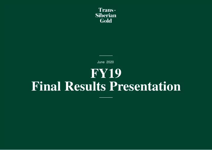 fy19 final results presentation disclaimer