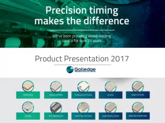 Product Presentation 2017 Surface Mount Quartz Crystals  32.768kHz  Watch crystals for