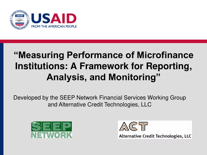analysis and monitoring
