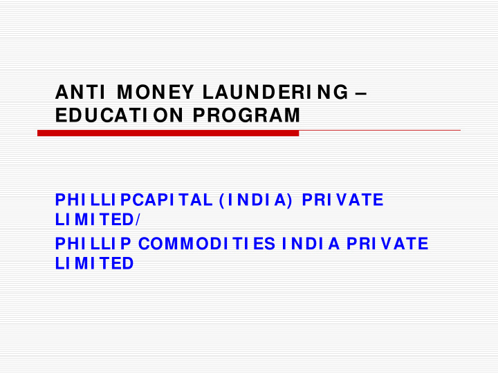 anti money launderi ng educati on program