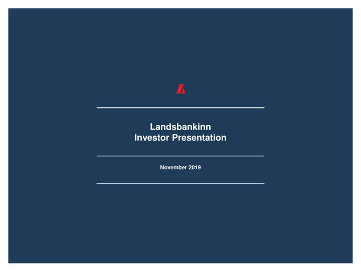 investor presentation