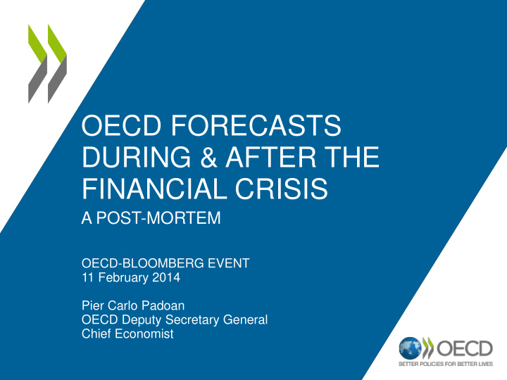 oecd forecasts during after the financial crisis