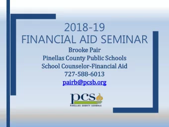 2018-19  FINANCIAL AID SEMINAR  Brooke Pair  Pin  inell  llas County Public Sc  Schools  ls  Sc