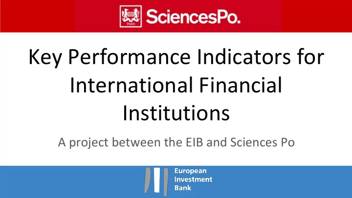 key performance indicators for international financial