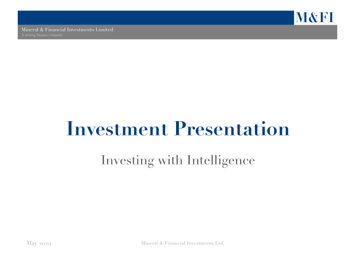 investment presentation