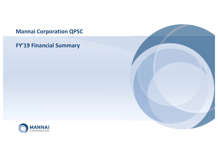 mannai corporation qpsc fy 19 financial summary disclaimer