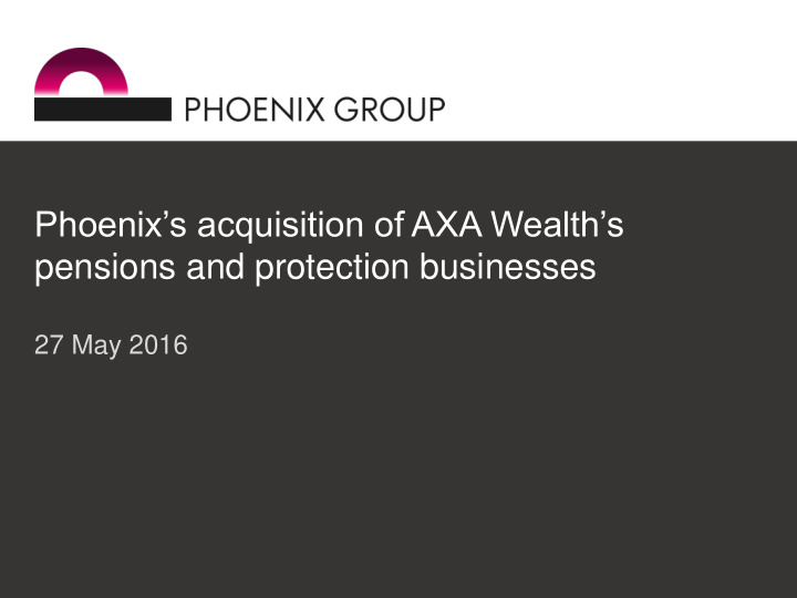 pensions and protection businesses