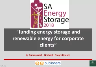 funding energy storage and  renewable energy for corporate  clients by Duncan Abel