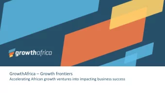 GrowthAfrica  Growth frontiers  Accelerating African growth ventures into impacting business