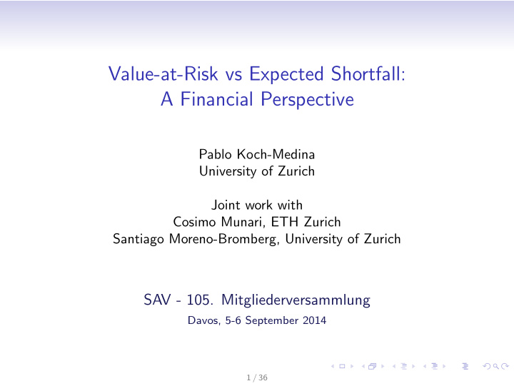 value at risk vs expected shortfall a financial