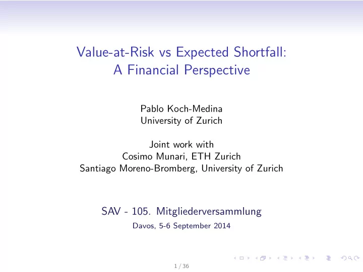 value at risk vs expected shortfall a financial