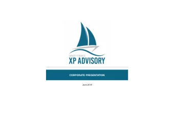 CORPORATE PRESENTATION  June 2018  Credentials of Xavier Palencia  CORPORATE PRESENTATION