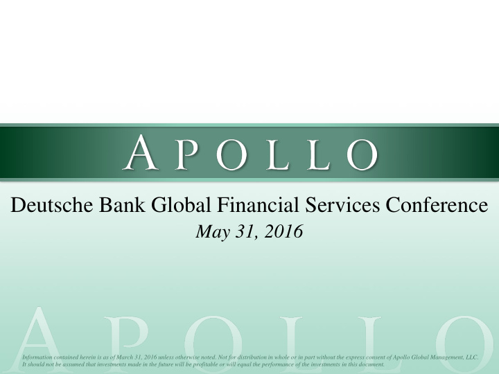 deutsche bank global financial services conference
