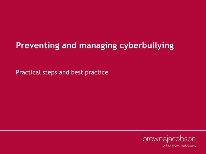 preventing and managing cyberbullying