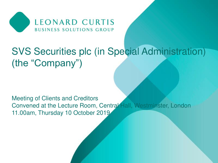 svs securities plc in special administration