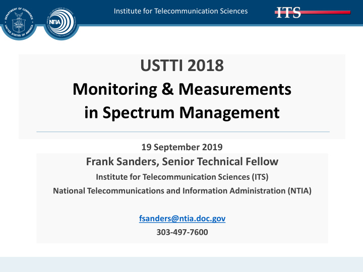 ustti 2018 monitoring amp measurements in spectrum