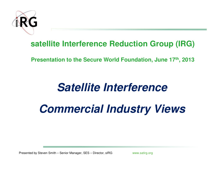 satellite interference commercial industry views