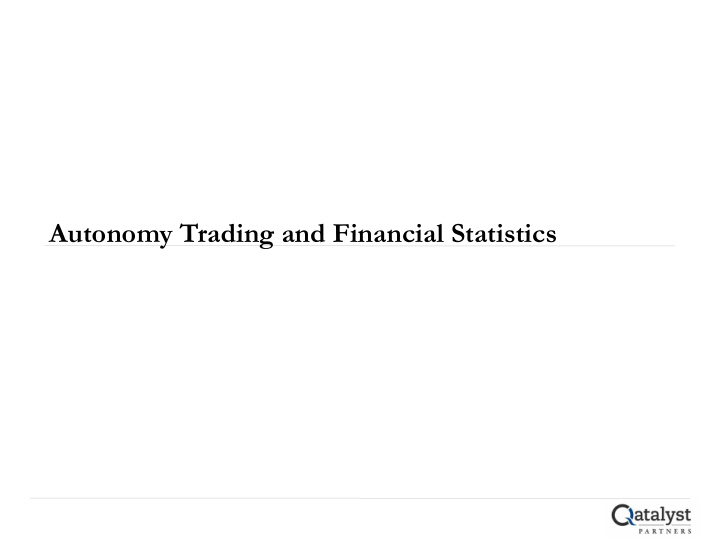 autonomy trading and financial statistics autonomy