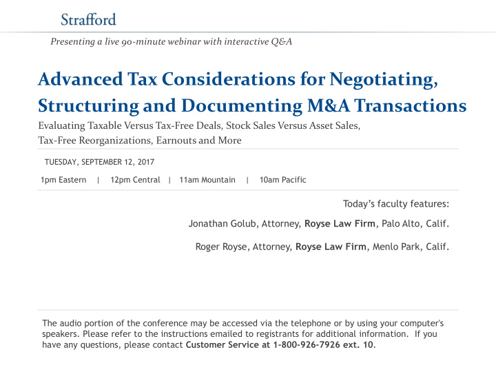 advanced tax considerations for negotiating structuring