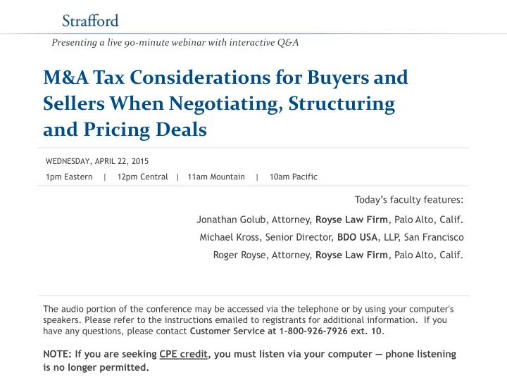 and pricing deals