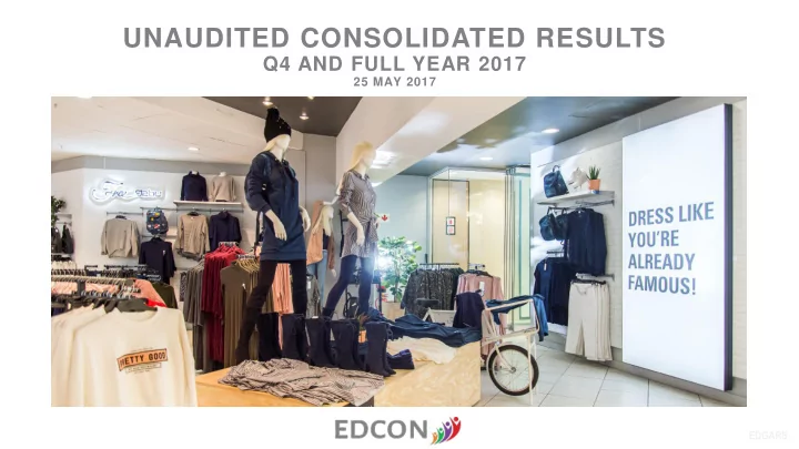 unaudited consolidated results
