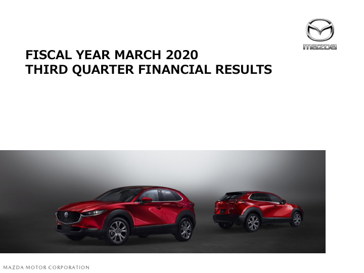 fiscal year march 2020 third quarter financial results