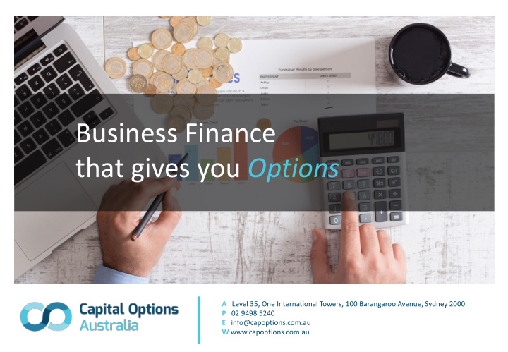 business finance that gives you options