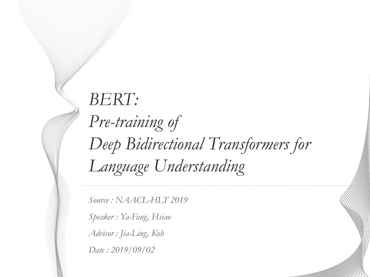 deep bidirectional transformers for