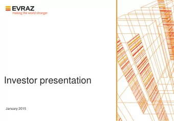 Investor presentation  January 2015  Disclaimer  This document does not constitute or form part of