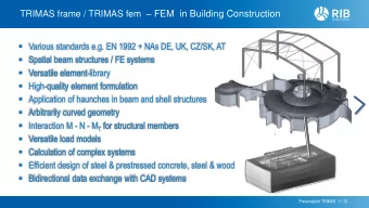 TRIMAS frame / TRIMAS fem  FEM  in Building Construction  Various standards e.g. EN 1992 +