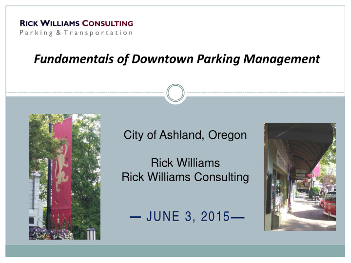 fundamentals of downtown parking management