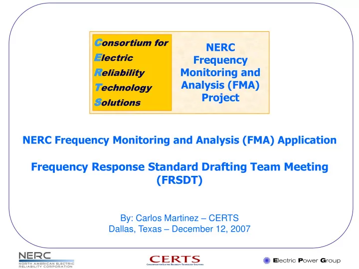 frequency response standard drafting team meeting frsdt