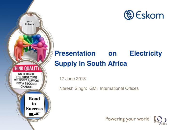 presentation on electricity supply in south africa