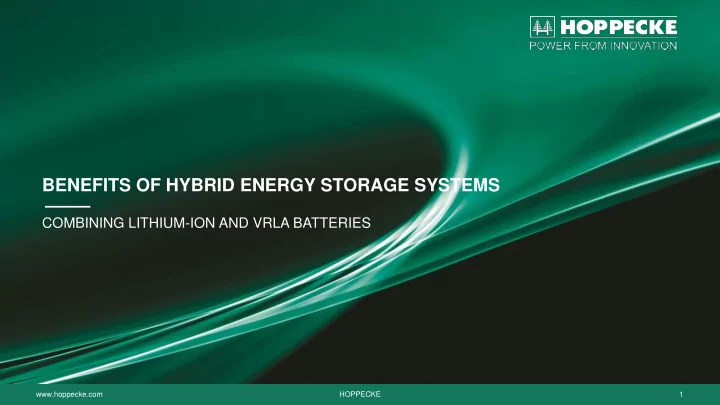 benefits of hybrid energy storage systems