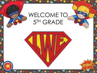 WELCOME TO 5 TH GRADE A Day in the Life of my 5 th Grader  Students start the day with their