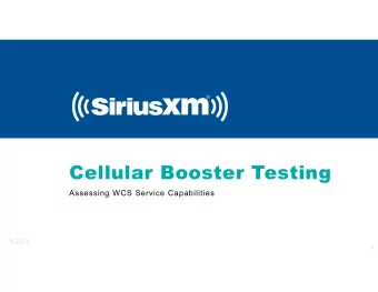 Cellular Booster Testing  Assessing WCS Service Capabilities  9.23.f1  1  Cellular Signal Booster