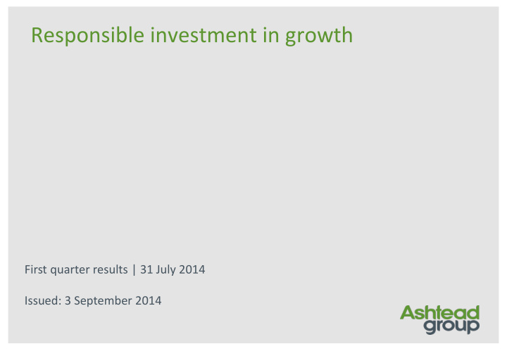 responsible investment in growth