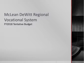 Vocational System  FY2018 Tentative Budget  MDRVS Board of Control District 87 (Fiscal Agent)