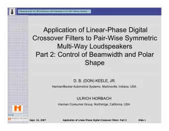 Application of Linear-Phase Digital  Crossover Filters to Pair-Wise Symmetric  y  Multi-Way