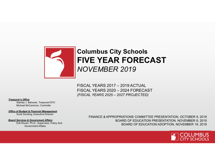 five year forecast