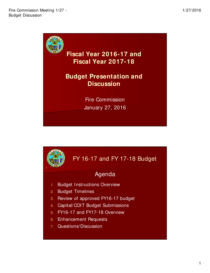 fiscal year 2016 17 and fiscal year 2017 18 budget