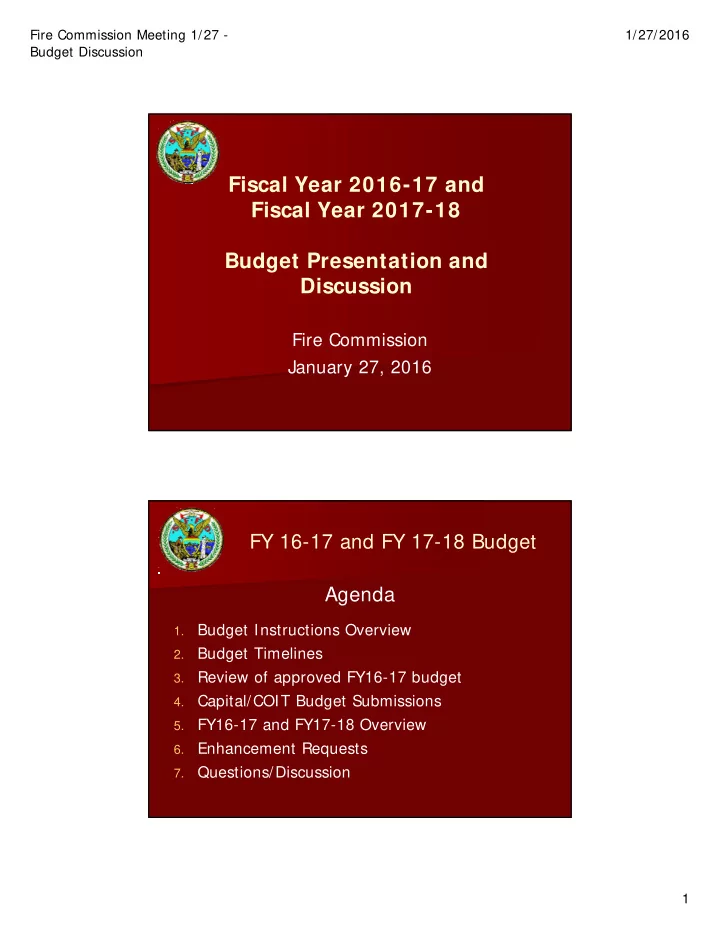 fiscal year 2016 17 and fiscal year 2017 18 budget