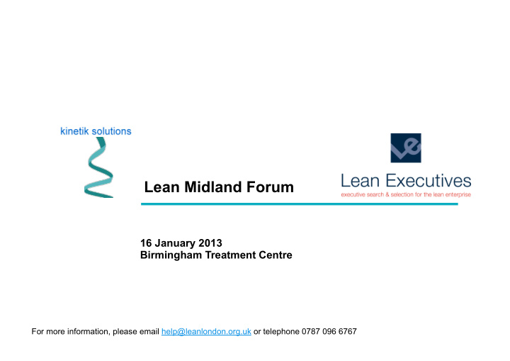 lean midland forum