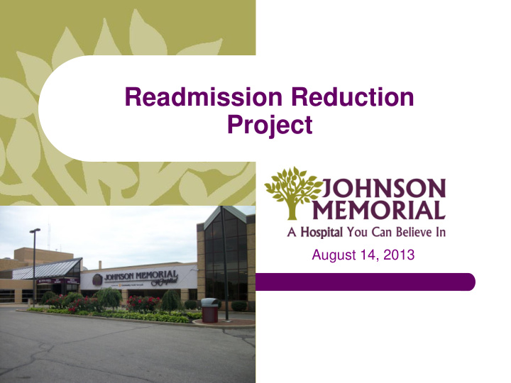 readmission reduction project