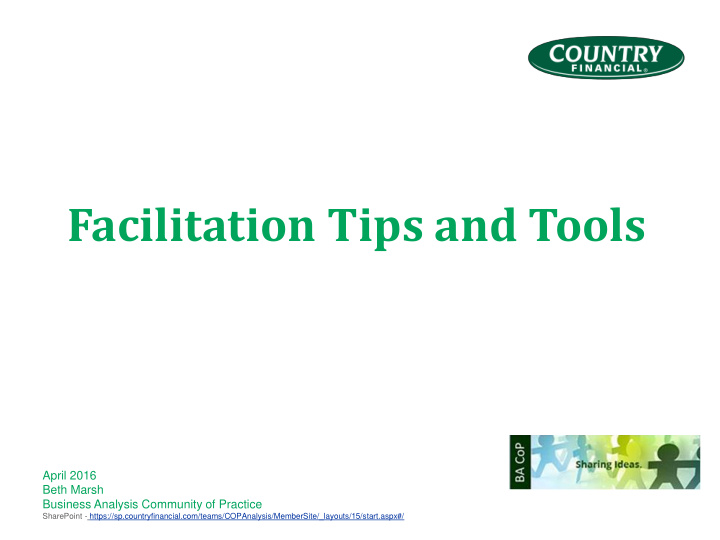 facilitation tips and tools