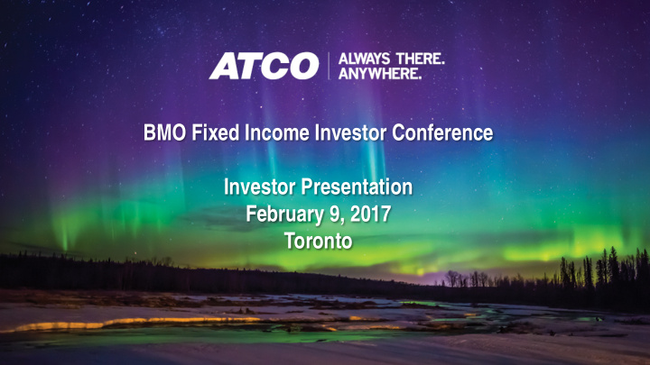 bmo fixed income investor conference investor